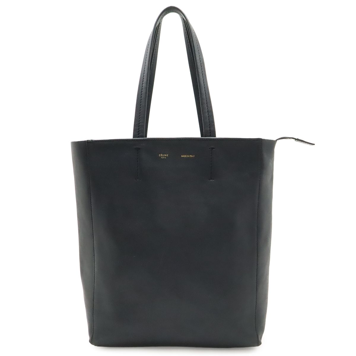 Celine Horizontal Cabas Tote Large Shoulder Bag Leather Black