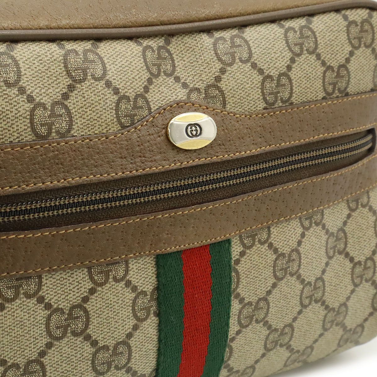 Gucci Vintage GG Plus Sherry Line Pochette Shoulder Bag Crossbody Beige Brown — view 9