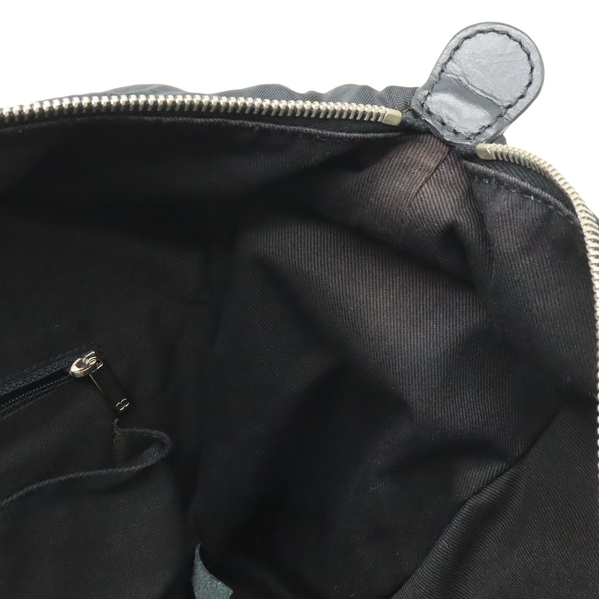 Chanel Paris New York Line Quilted CC Logo Tote Shoulder Bag Nylon Canvas Black — view 7