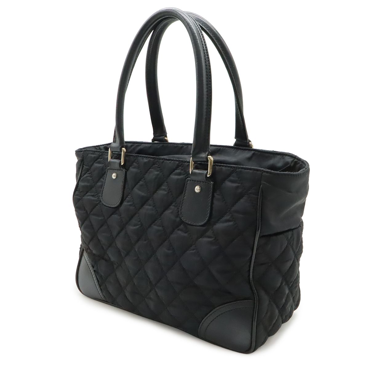 Chanel Paris New York Line Quilted CC Logo Tote Shoulder Bag Nylon Canvas Black — view 2