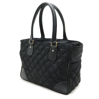 Chanel Paris New York Line Quilted CC Logo Tote Shoulder Bag Nylon Canvas Black — view 2