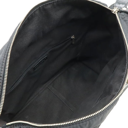 Chanel Paris New York Line Quilted CC Logo Tote Shoulder Bag Nylon Canvas Black — view 6
