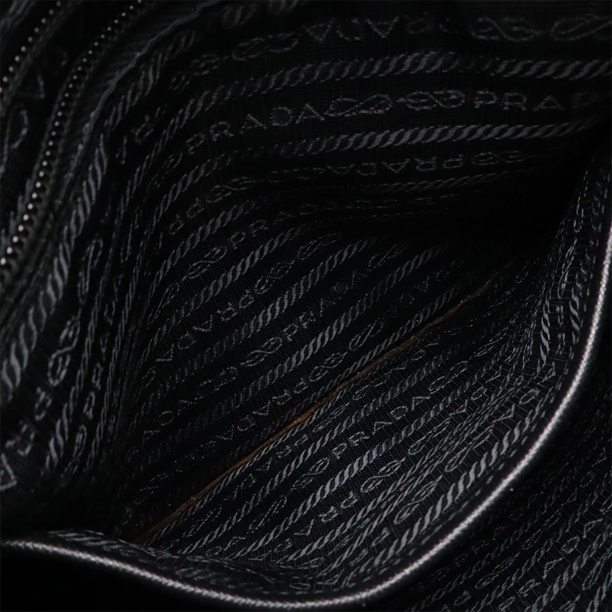 Prada Triangle Logo Shoulder Bag Crossbody Nylon Leather Nero Black Silver — view 7