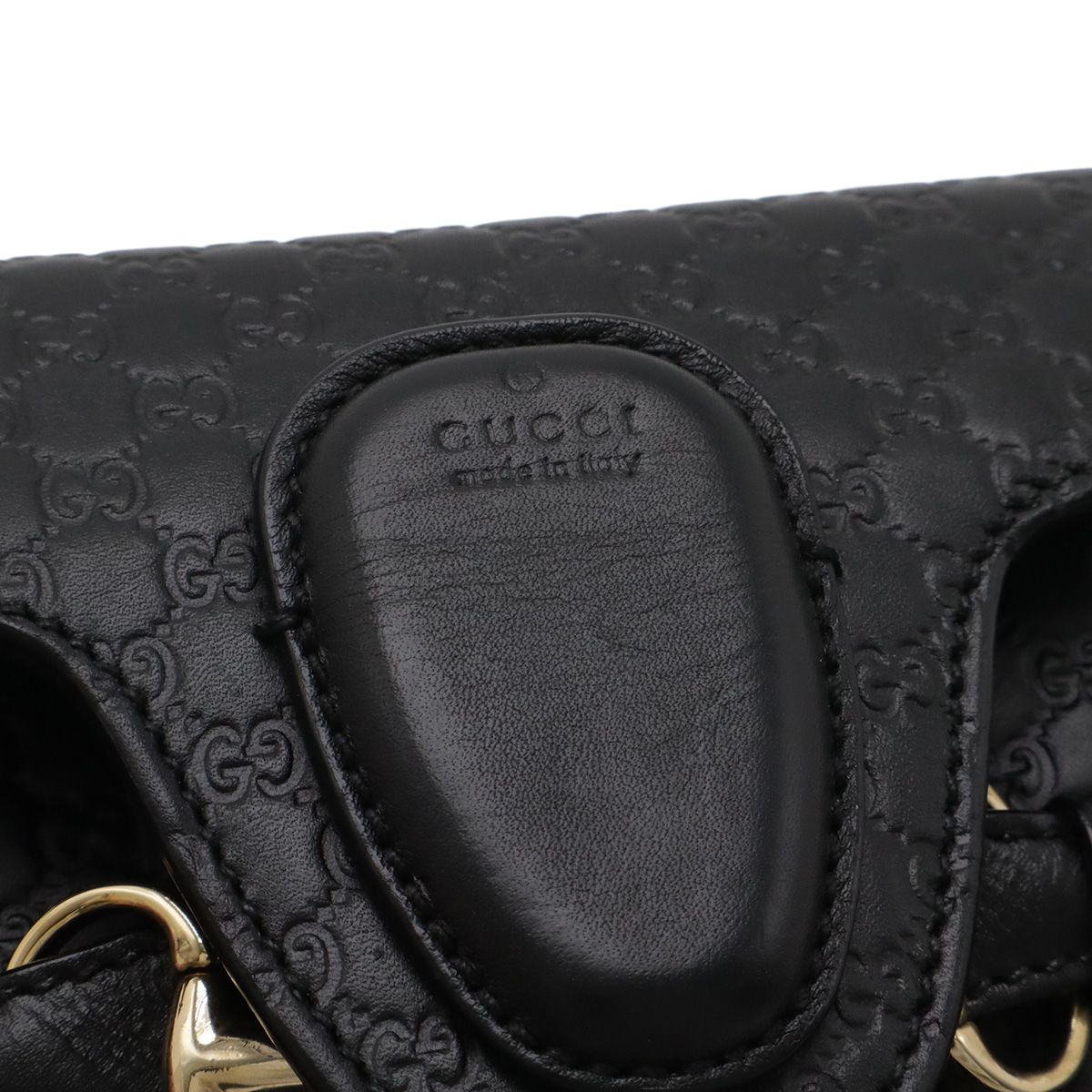 Gucci Micro Guccissima Emily Horsebit Chain Shoulder Bag Tassel Leather Black — view 5