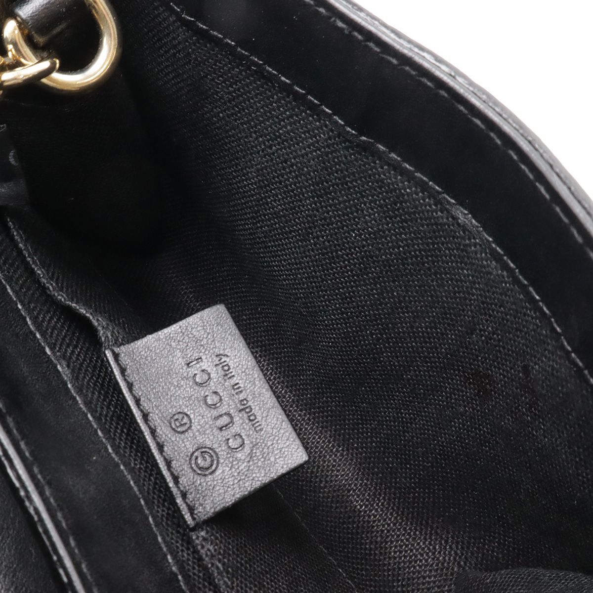 Gucci Micro Guccissima Emily Horsebit Chain Shoulder Bag Tassel Leather Black — view 6