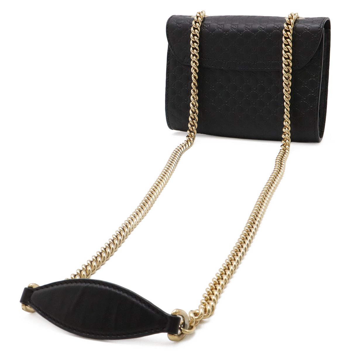 Gucci Micro Guccissima Emily Horsebit Chain Shoulder Bag Tassel Leather Black — view 2