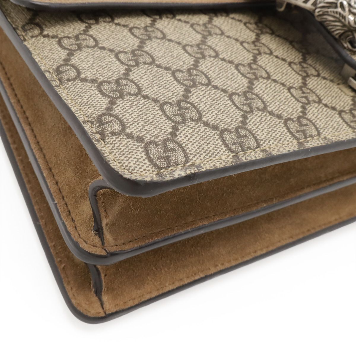 Gucci Dionysus GG Supreme Shoulder Bag Chain Taiga Head Suede Beige — view 3