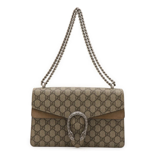 Gucci Dionysus GG Supreme Shoulder Bag Chain Taiga Head Suede Beige