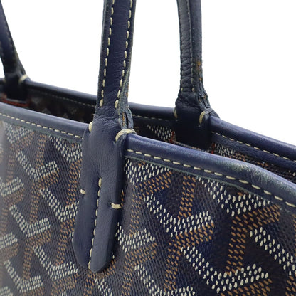 Goyard Artois PM Tote Shoulder Bag Leather Navy Initials — view 7