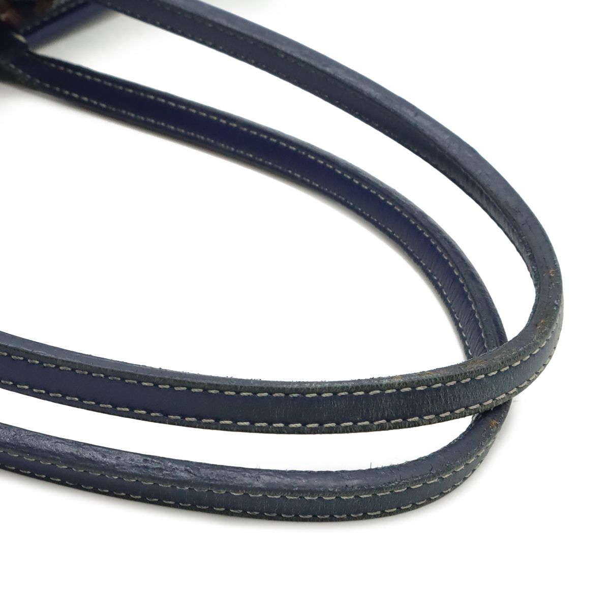 Goyard Artois PM Tote Shoulder Bag Leather Navy Initials — view 4