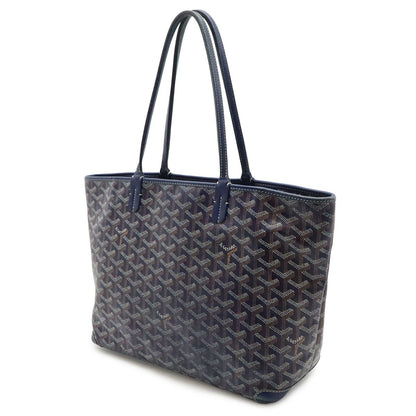 Goyard Artois PM Tote Shoulder Bag Leather Navy Initials — view 2