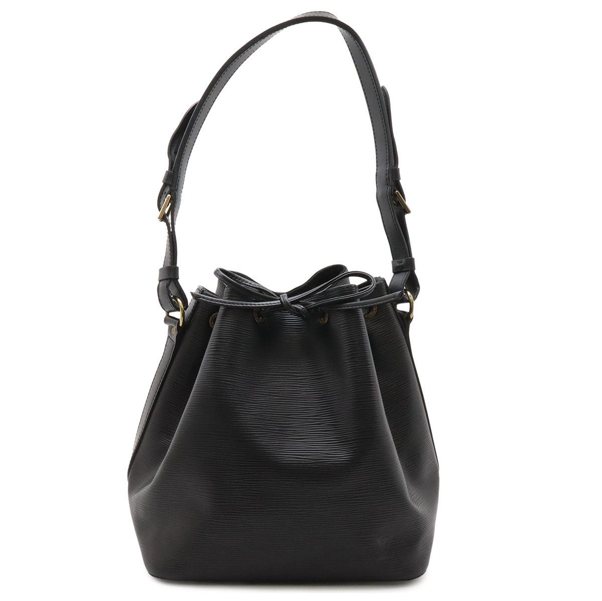 Louis Vuitton Epi Petit Noir Shoulder Bag Drawstring Black