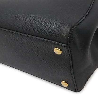 Fendi Petite Tote 2-Way Shoulder Bag Leather Black Gold — view 3