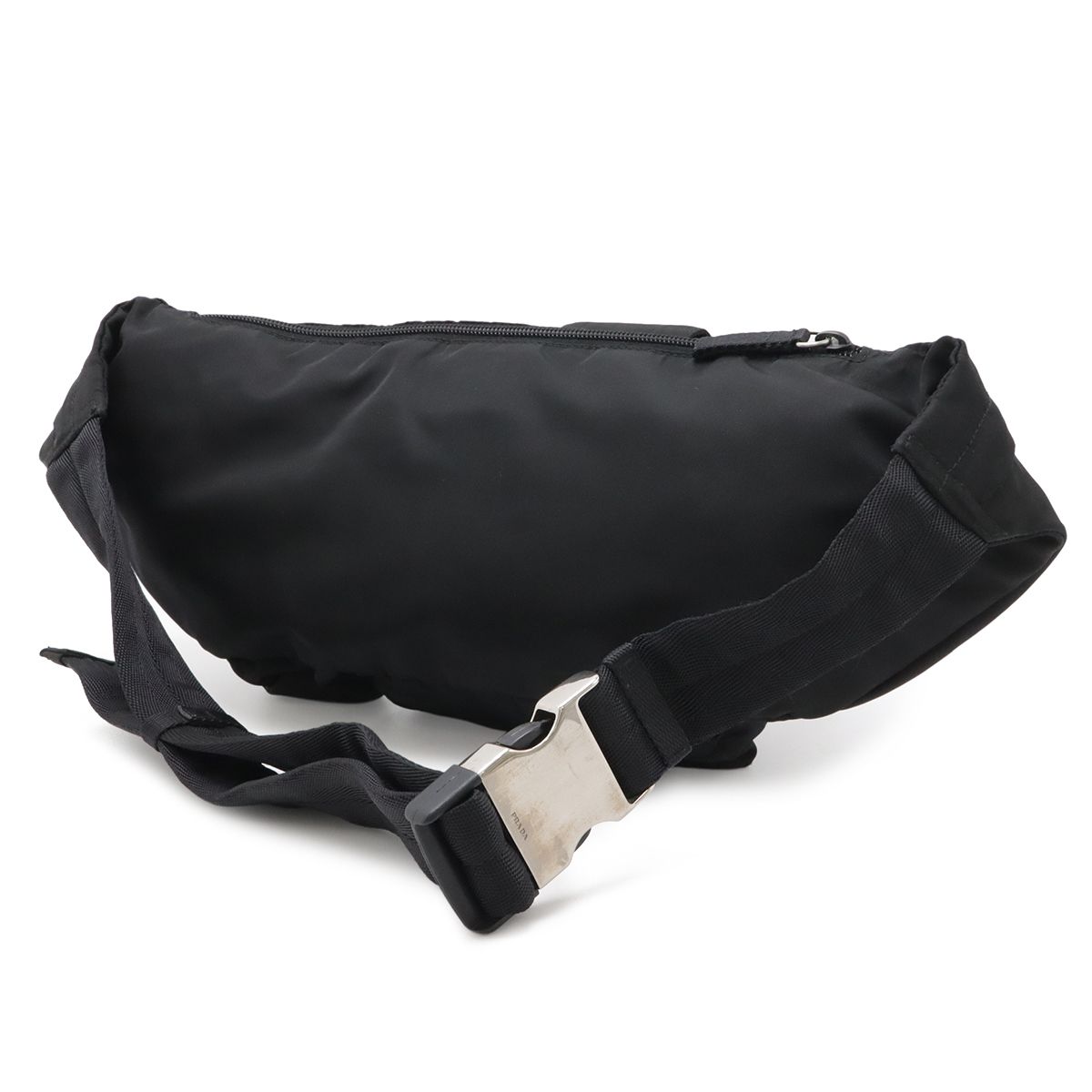 Prada Waist Bag Pouch Hip Nylon Nero Black Silver — view 2