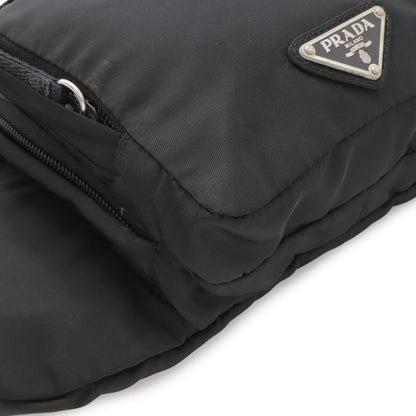 Prada Waist Bag Pouch Hip Nylon Nero Black Silver — view 3