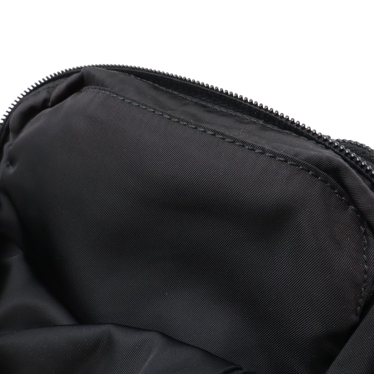 Prada Waist Bag Pouch Hip Nylon Nero Black Silver — view 7