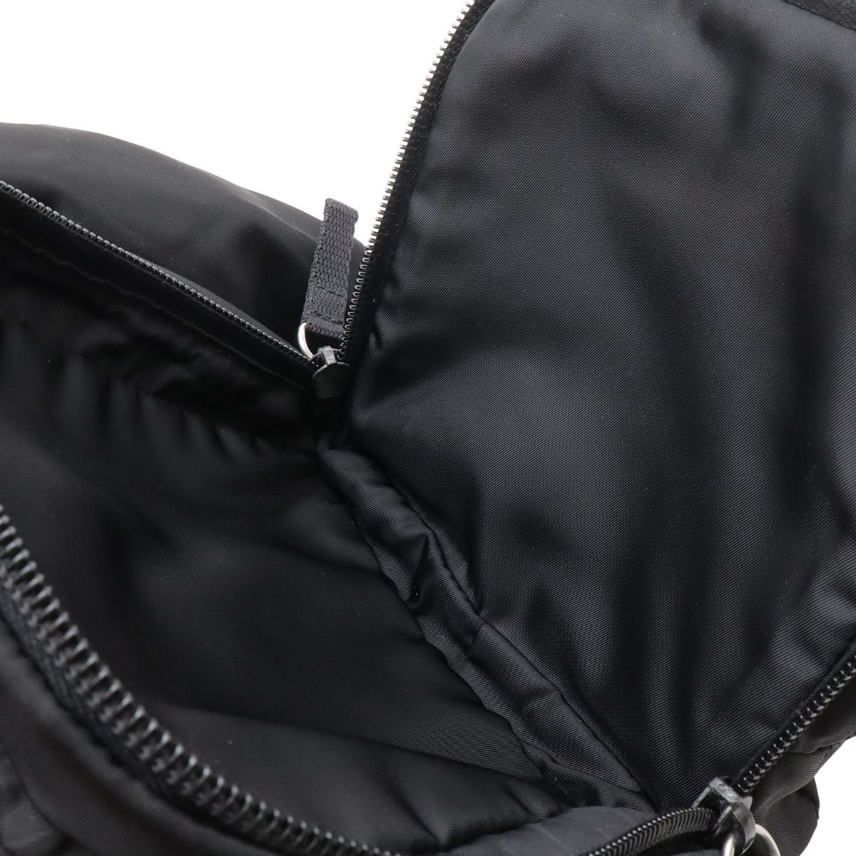 Prada Waist Bag Pouch Hip Nylon Nero Black Silver — view 6