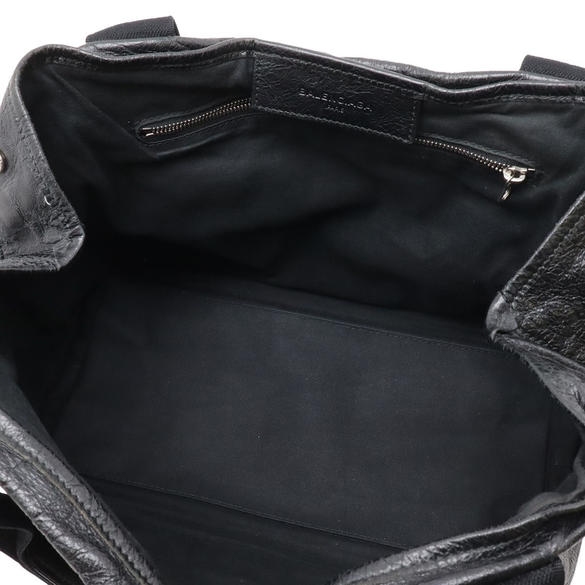 Balenciaga Navy Cabas S Logo Tote Leather Black — view 7