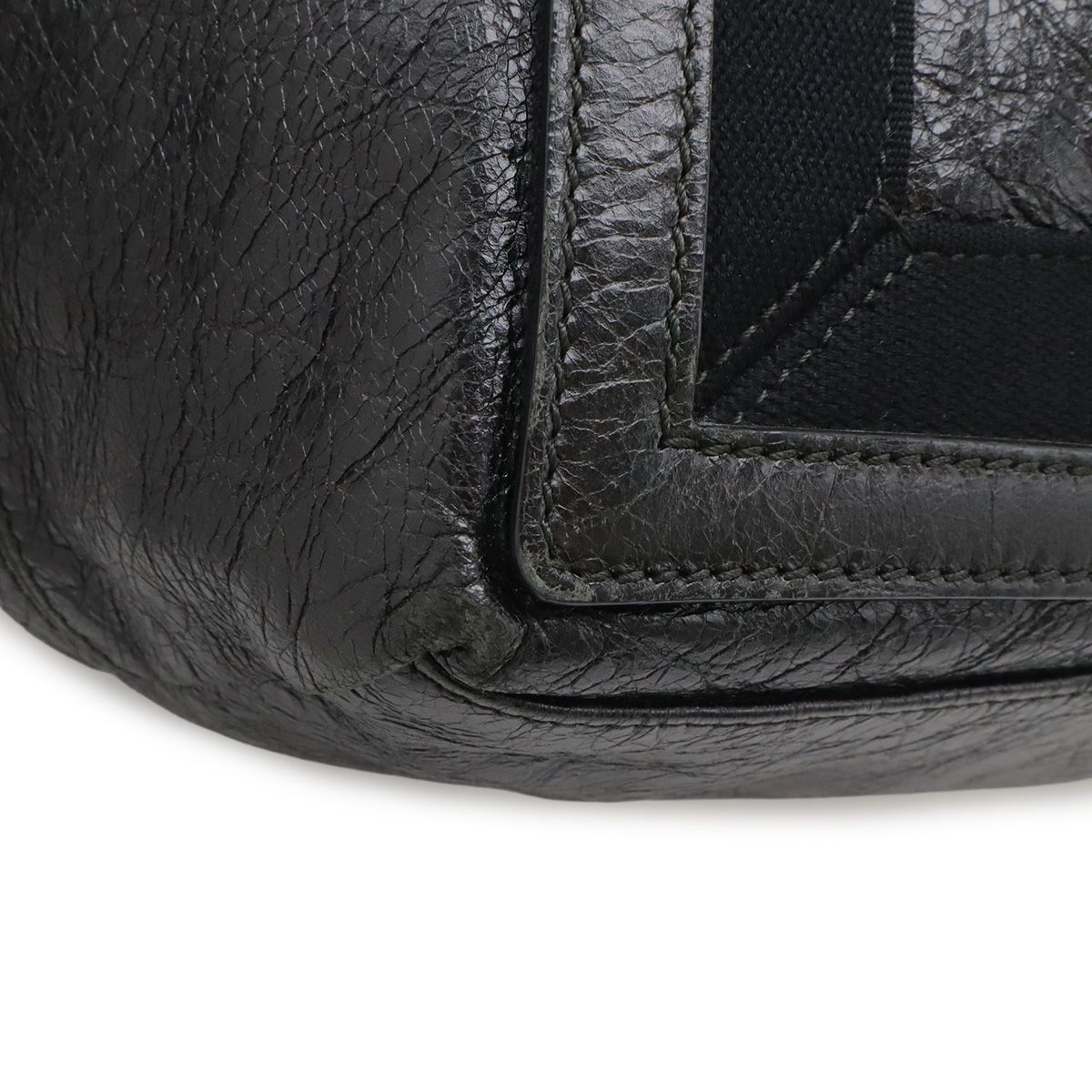 Balenciaga Navy Cabas S Logo Tote Leather Black — view 4