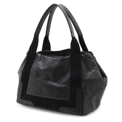 Balenciaga Navy Cabas S Logo Tote Leather Black — view 2