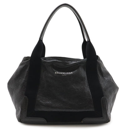 Balenciaga Navy Cabas S Logo Tote Leather Black