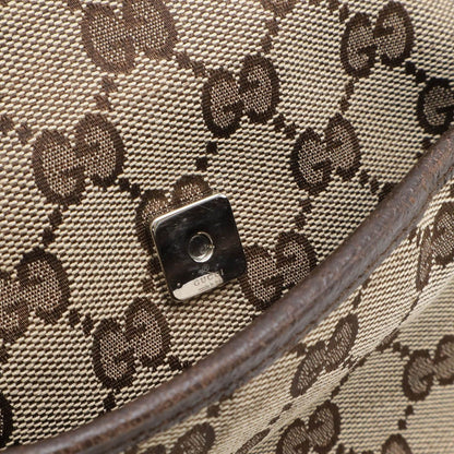 Gucci GG Canvas Sherry Line Tote Shoulder Bag Khaki Beige Dark Brown — view 9