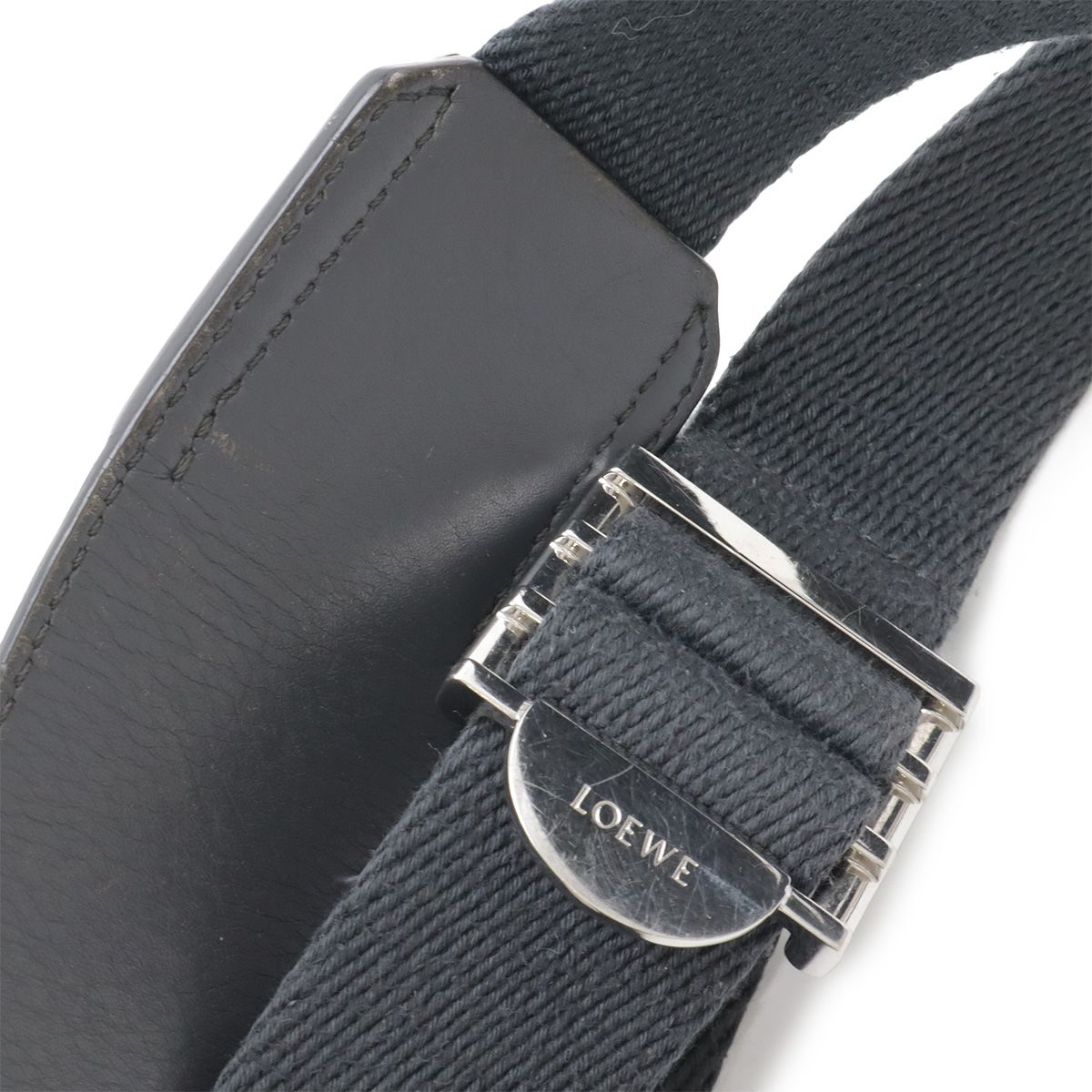 Loewe Anagram Military Messenger Bag XS Crossbody Leather Gray Silver — view 6