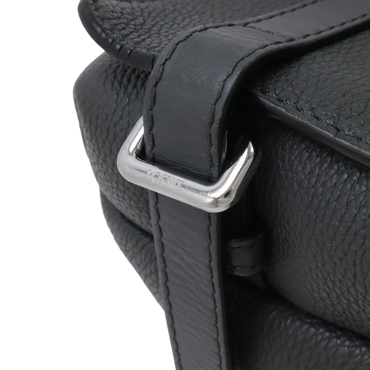 Loewe Anagram Military Messenger Bag XS Crossbody Leather Gray Silver — view 5