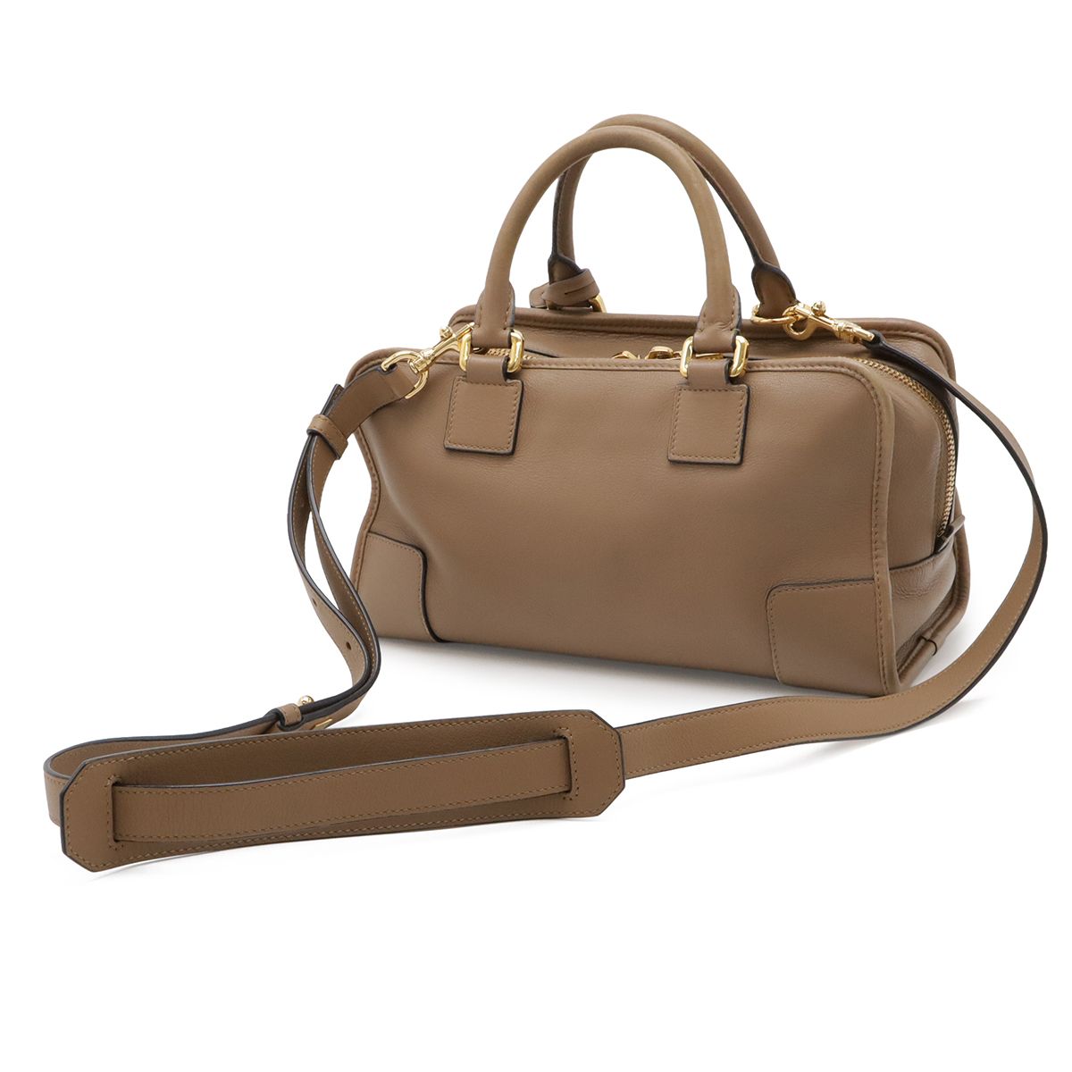 Loewe Amazona 28 Anagram Mini Boston Bag 2-Way Crossbody Leather Light Brown — view 2