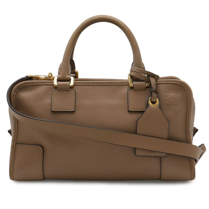 Loewe Amazona 28 Anagram Mini Boston Bag 2-Way Crossbody Leather Light Brown