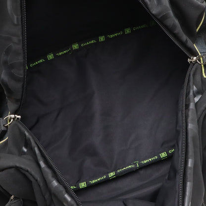 Chanel Sports Line CC Logo Boston Bag 2-Way Rubber Nylon Black Yellow — view 9