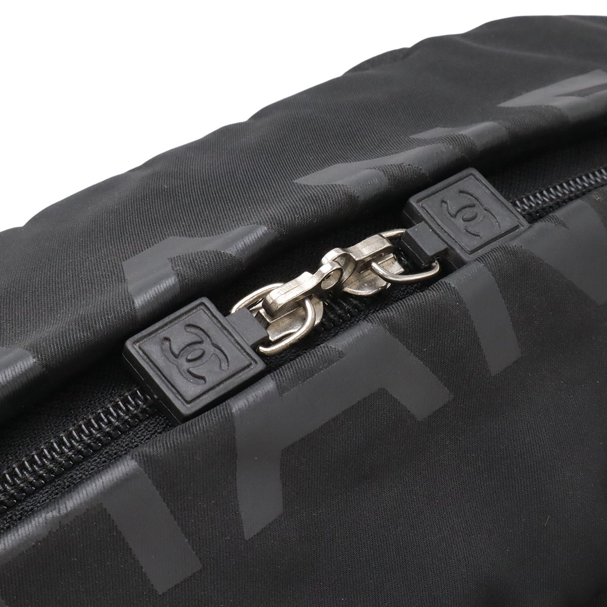 Chanel Sports Line CC Logo Boston Bag 2-Way Rubber Nylon Black Yellow — view 6