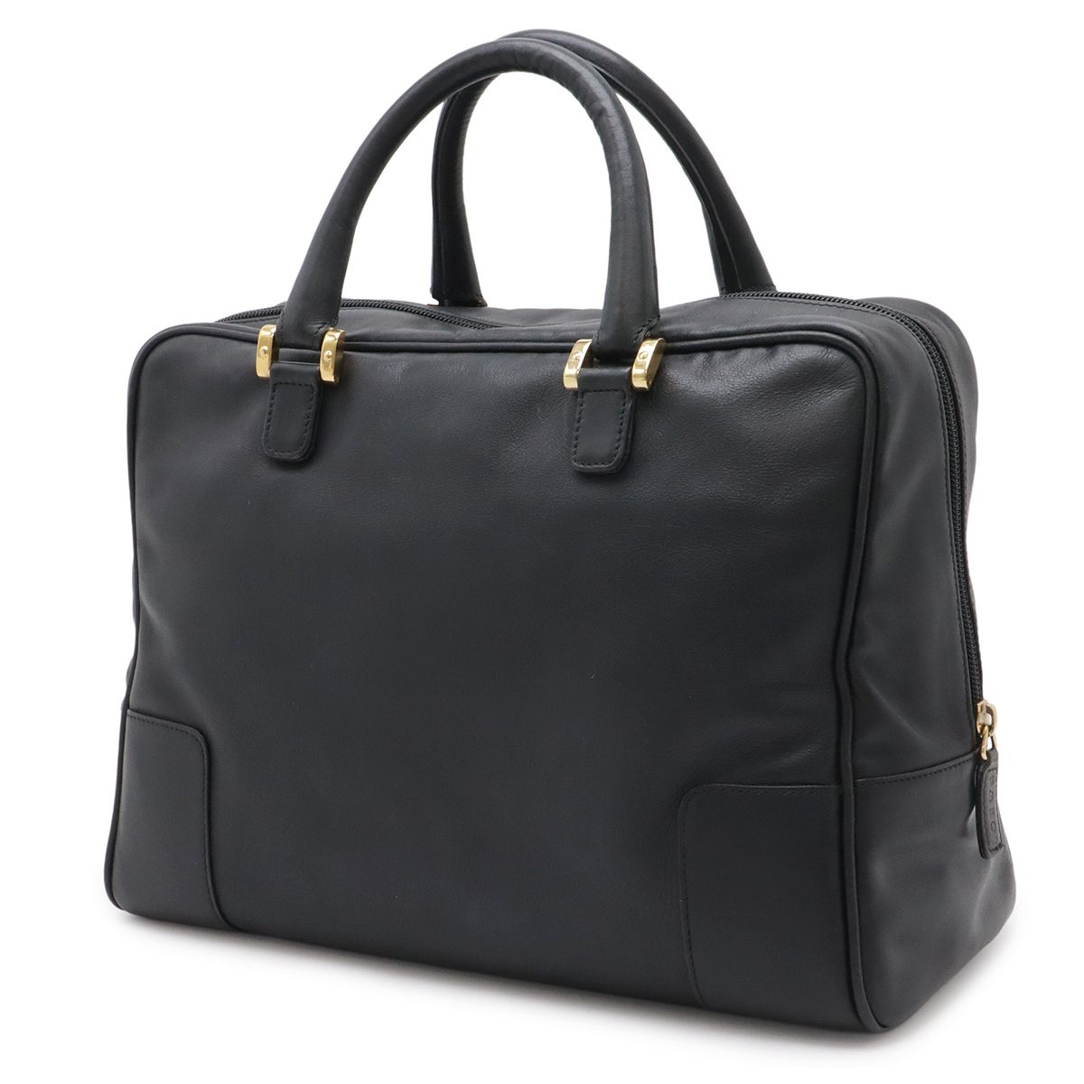 Loewe Amazona Anagram Boston Bag Leather Black Gold — view 2
