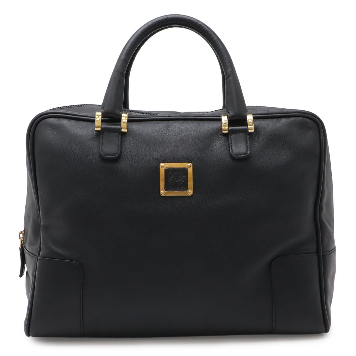 Loewe Amazona Anagram Boston Bag Leather Black Gold