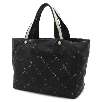 Chanel Vintage Travel Line Tote Shoulder Bag Nylon Black Red — view 2