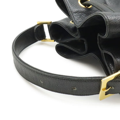 Chanel CC Logo Backpack Sac Shoulder Bag 2-Way Tote Drawstring Black Gold Pouch — view 7