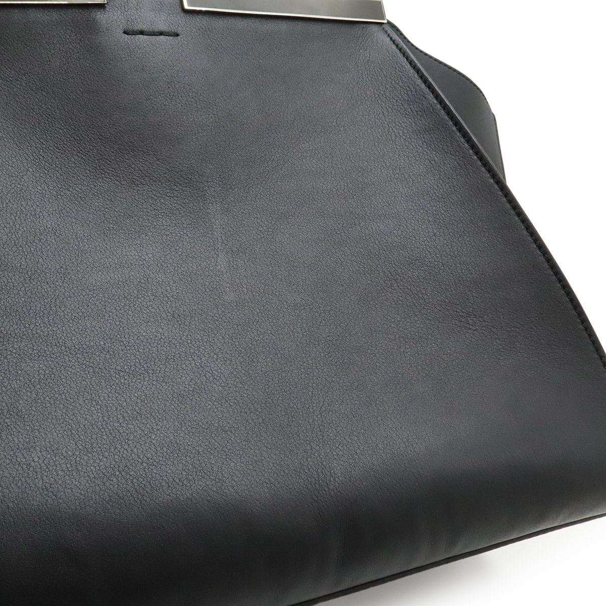 Fendi 2-Way Shoulder Bag Leather Black Silver — view 9