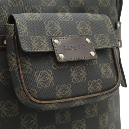 Loewe Anagram Shoulder Bag Crossbody Leather Black Dark Brown Silver — view 8