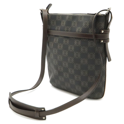 Loewe Anagram Shoulder Bag Crossbody Leather Black Dark Brown Silver — view 2