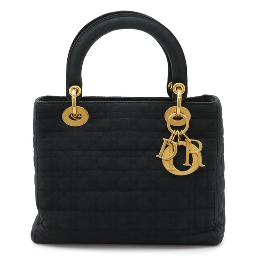 Dior Cannage Tote Nylon Black Gold