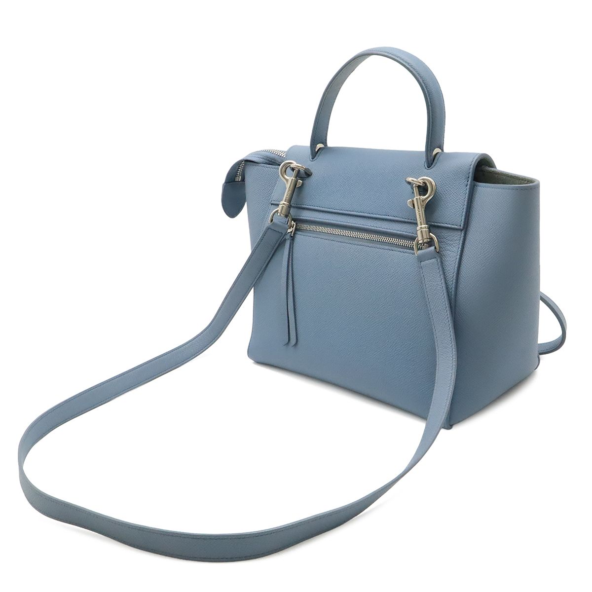 Celine Belt Bag Micro 2-Way Crossbody Leather Light Blue Silver — view 2