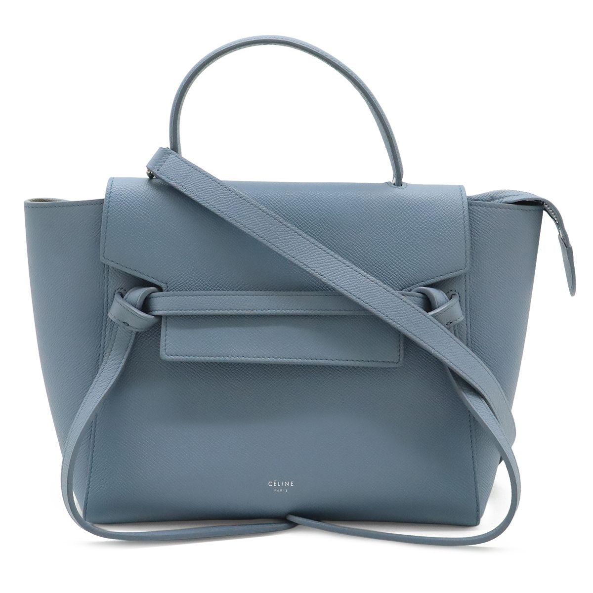Celine Belt Bag Micro 2-Way Crossbody Leather Light Blue Silver