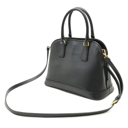 Prada Triangle Logo 2-Way Shoulder Bag Leather Nero Black Gold Domestic — view 2
