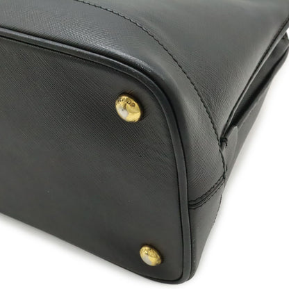 Prada Triangle Logo 2-Way Shoulder Bag Leather Nero Black Gold Domestic — view 3