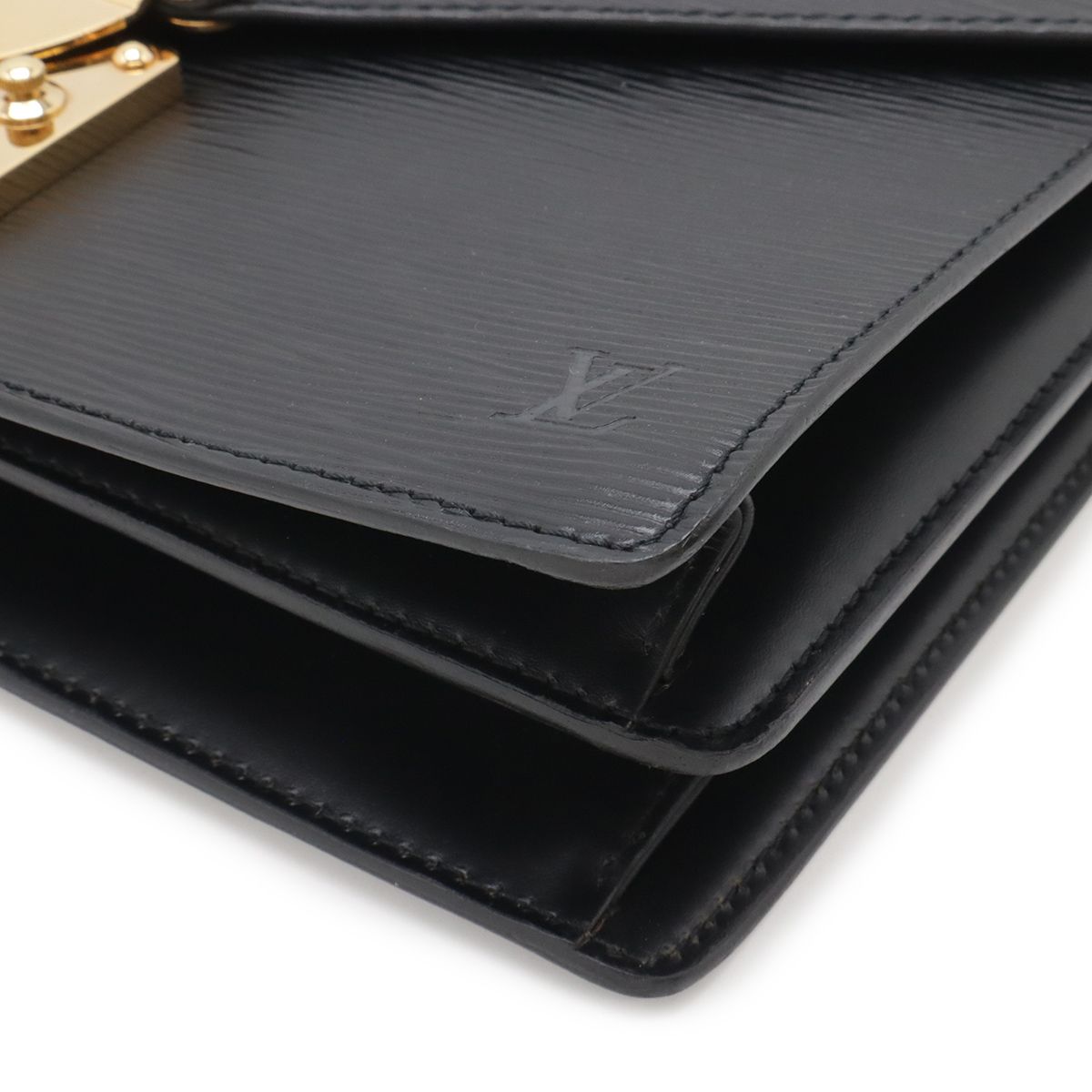 Louis Vuitton Epi Concorde Handbag Second Bag Leather Noir Black Gold — view 3