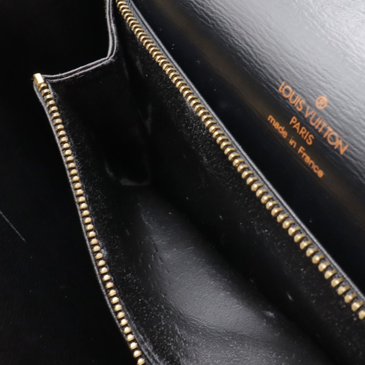 Louis Vuitton Epi Concorde Handbag Second Bag Leather Noir Black Gold — view 8