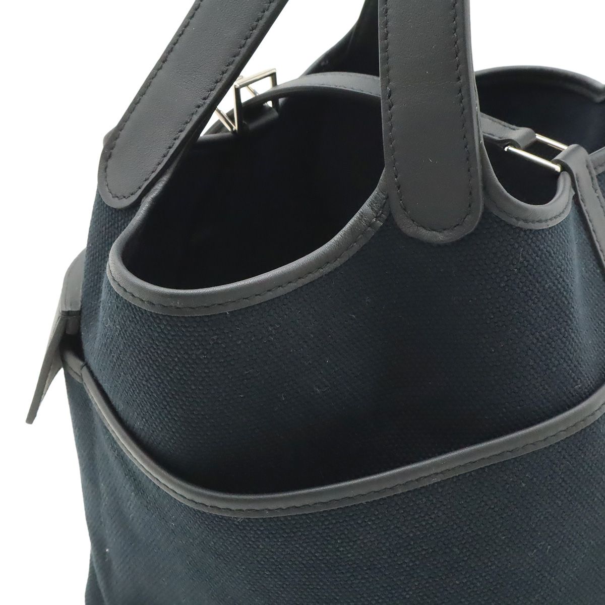 Hermes Picotin Lock PM Cargo Tote Toilego Elan Swift Leather Black Silver — view 7