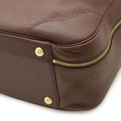 Hermes Victoria 50 Boston Bag Travel Taurillon Clemence Leather Brown Red Gold — view 3