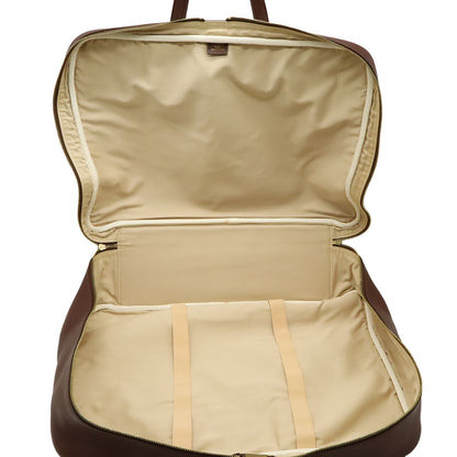 Hermes Victoria 50 Boston Bag Travel Taurillon Clemence Leather Brown Red Gold — view 6