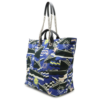Chanel la Pausa Tote 2-Way Chain Shoulder Bag Ship Motif Canvas Blue Black — view 2